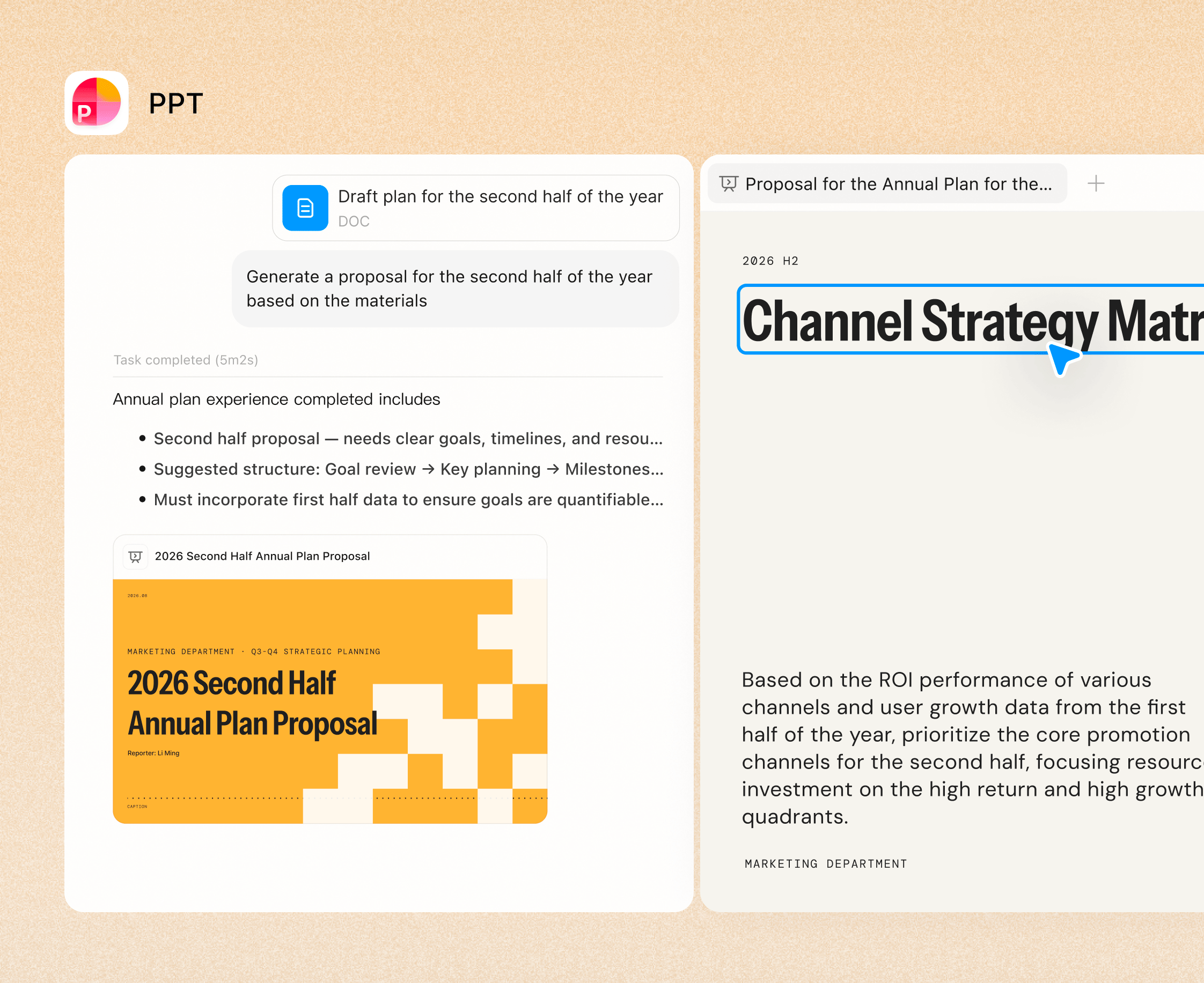 Turn ideas into presentations